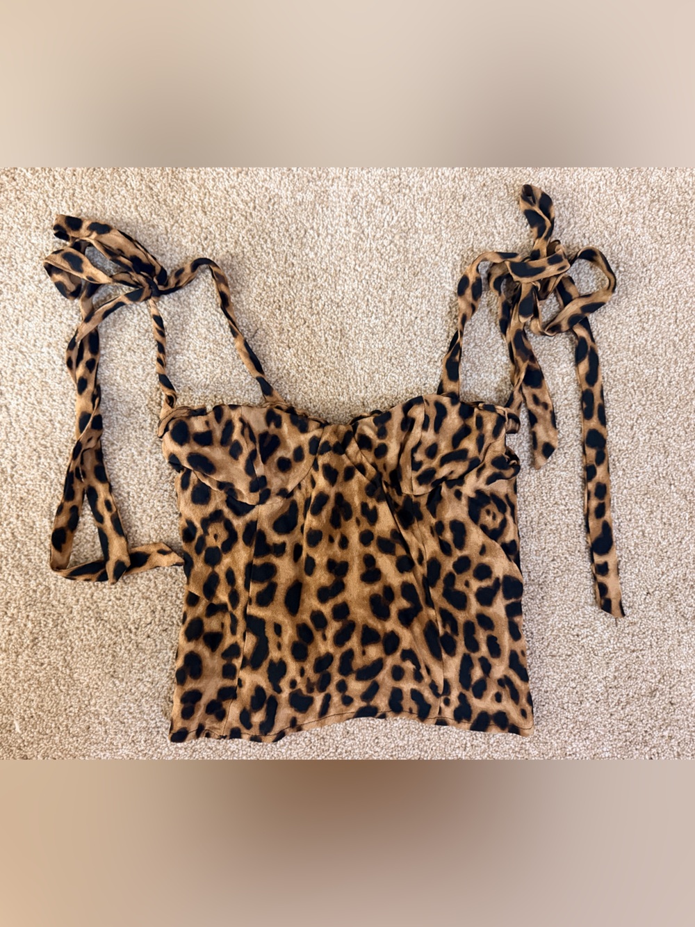 Reformation Leopard Print Tie-Strap Cami Top - Brown & Black